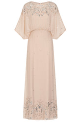 Solana Nude Embellished Maxi Dress